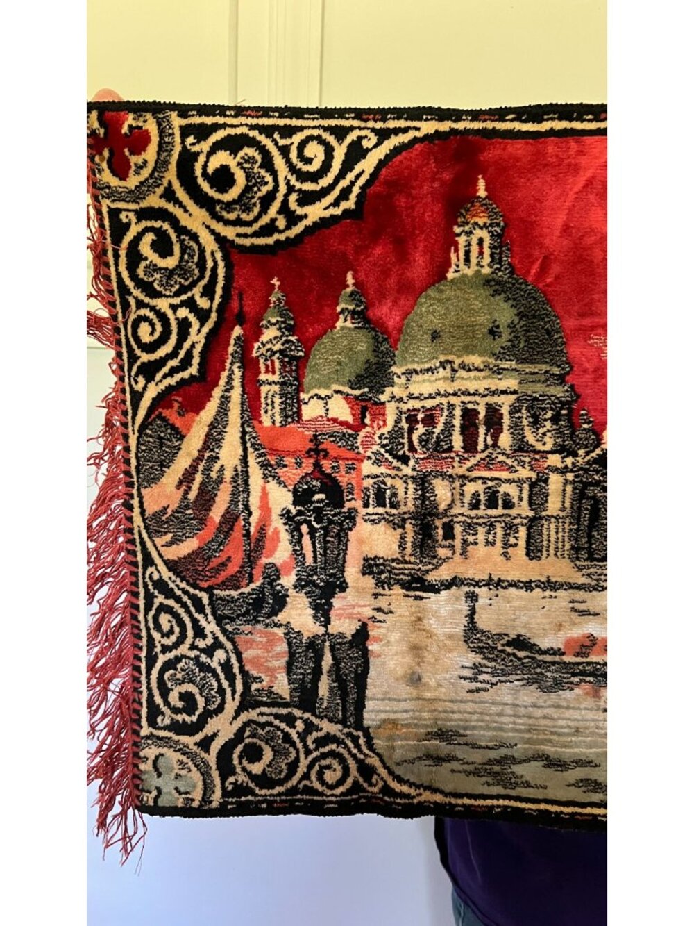 Venice-Inspired Vintage Woven Wall Tapestry With Bold Vibrant Colors - Picture 3 of 6